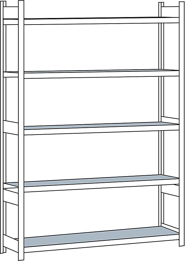 SCHULTE Estantería amplia, con baldas de acero, altura 3000 mm, anchura útil 2500 mm, estantería básica, profundidad 500 mm