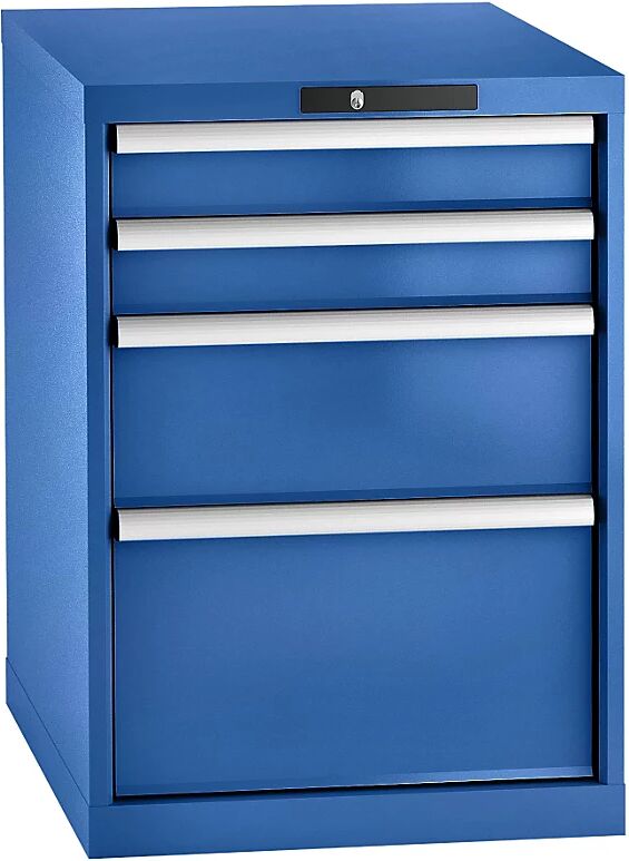 LISTA Cajonera, chapa de acero, H x A 800 x 564 mm, 4 cajones, azul genciana