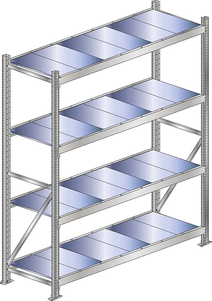 SCHULTE Estantería amplia, carga por balda 500 kg, anchura de compartimento 1500 mm, estantería básica, altura 2500 mm, profundidad 800 mm