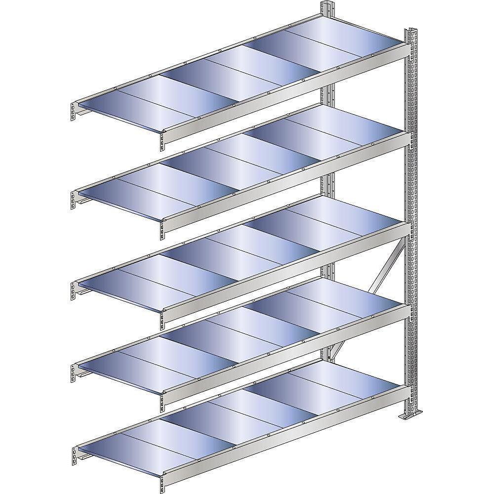 SCHULTE Estantería amplia, carga por balda 500 kg, anchura de compartimento 2500 mm, estantería de ampliación, altura 3000 mm, profundidad 600 mm