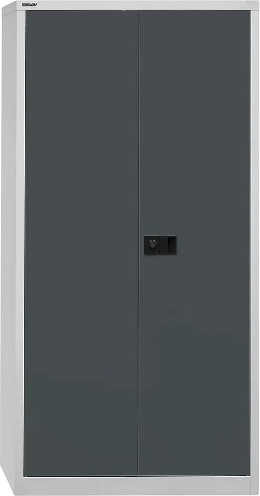 BISLEY Armario de puertas batientes UNIVERSAL, H x A x P 1950 x 914 x 400 mm, con módulo guardarropa, gris luminoso / antracita