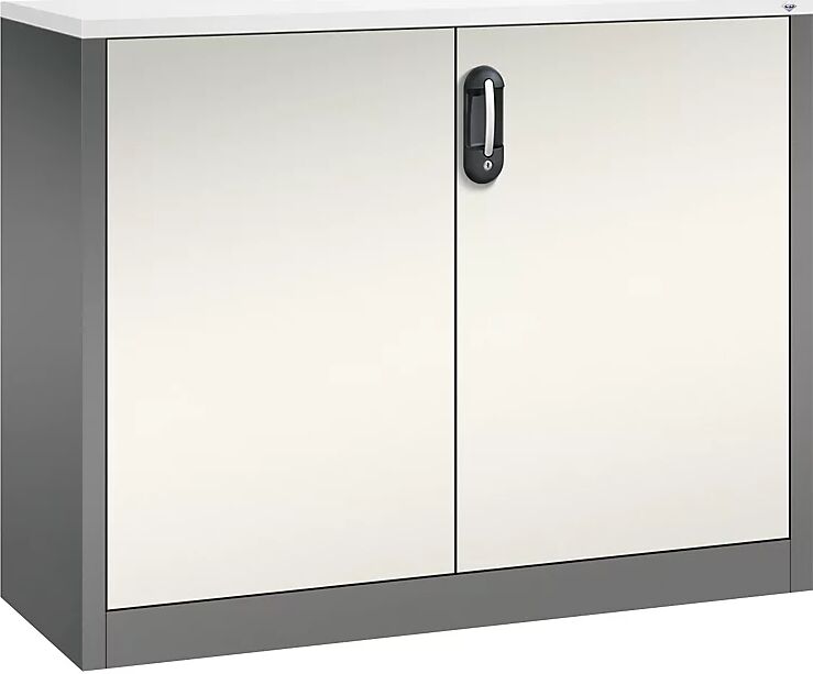 C+P Armario auxiliar para archivadores ACURADO, 2 pisos de archivadores, H x A x P 1000 x 1200 x 400 mm, gris volcánico / blanco perla