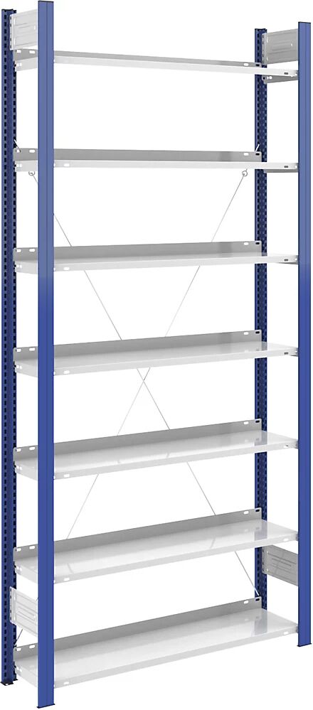 hofe Estantería ensamblable para archivadores, por un lado, altura 2350 mm, A x P 1000 x 300 mm, estantería básica, azul / gris