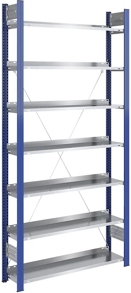 hofe Estantería ensamblable para archivadores, por un lado, altura 2350 mm, A x P 1000 x 300 mm, estantería básica, azul / galvanizada