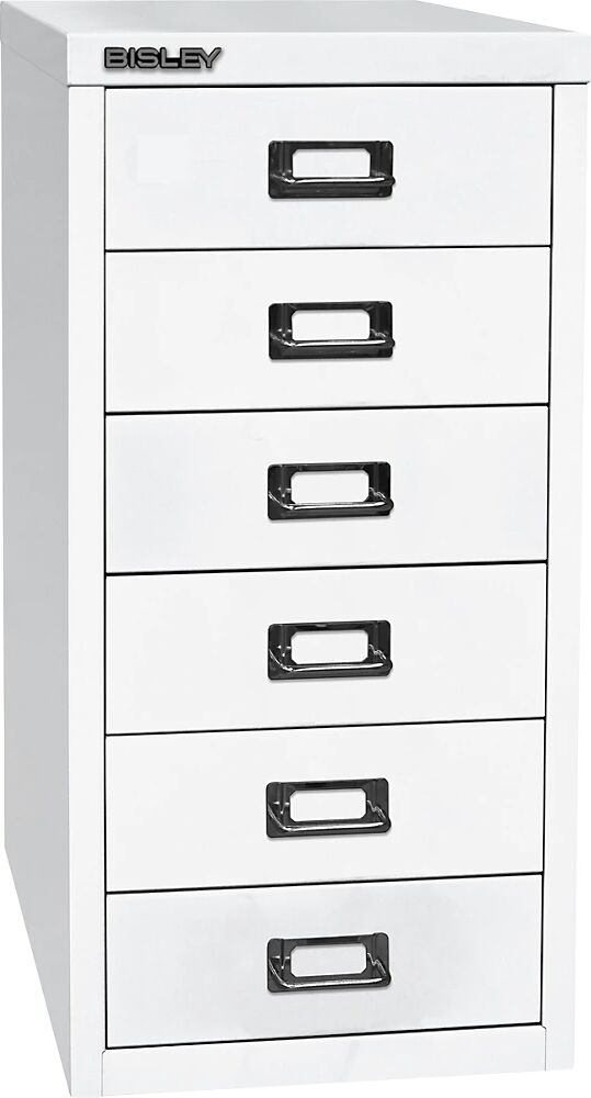 BISLEY Serie 29 MultiDrawer™, DIN A4, 6 cajones, blanco tráfico