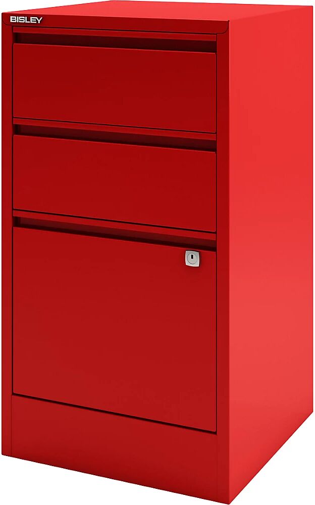 BISLEY Armario para archivadores colgantes HomeFiler, 2 cajones, 1 archivador colgante, rojo cardenal