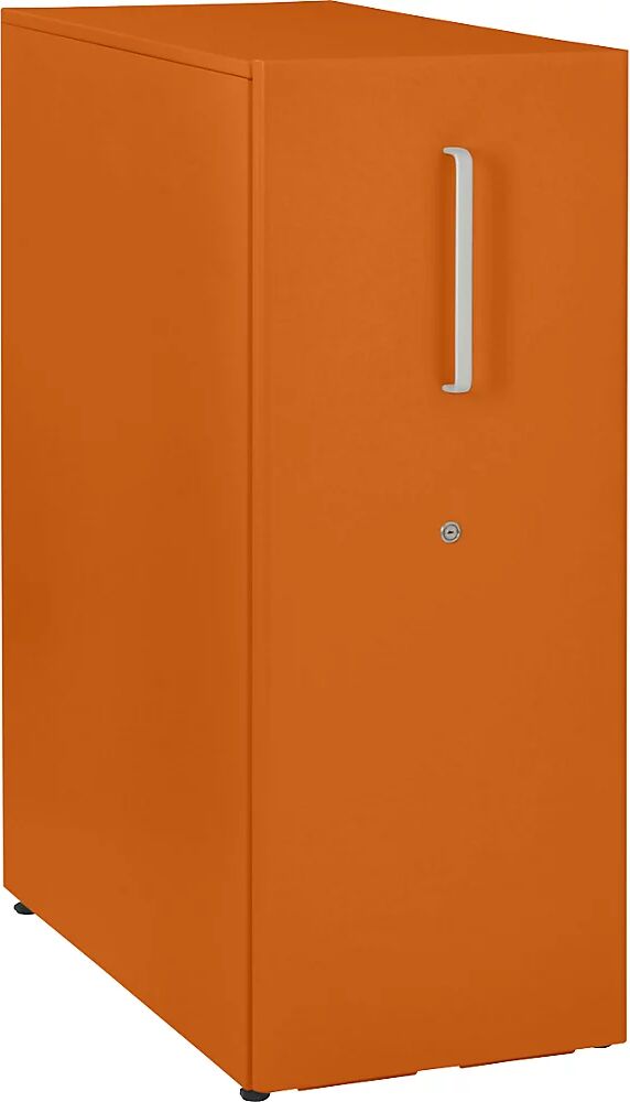 BISLEY Mueble auxiliar Tower™ 3, con cubierta, 1 tablón para chinchetas, colocación a la izquierda, 2 baldas, naranja