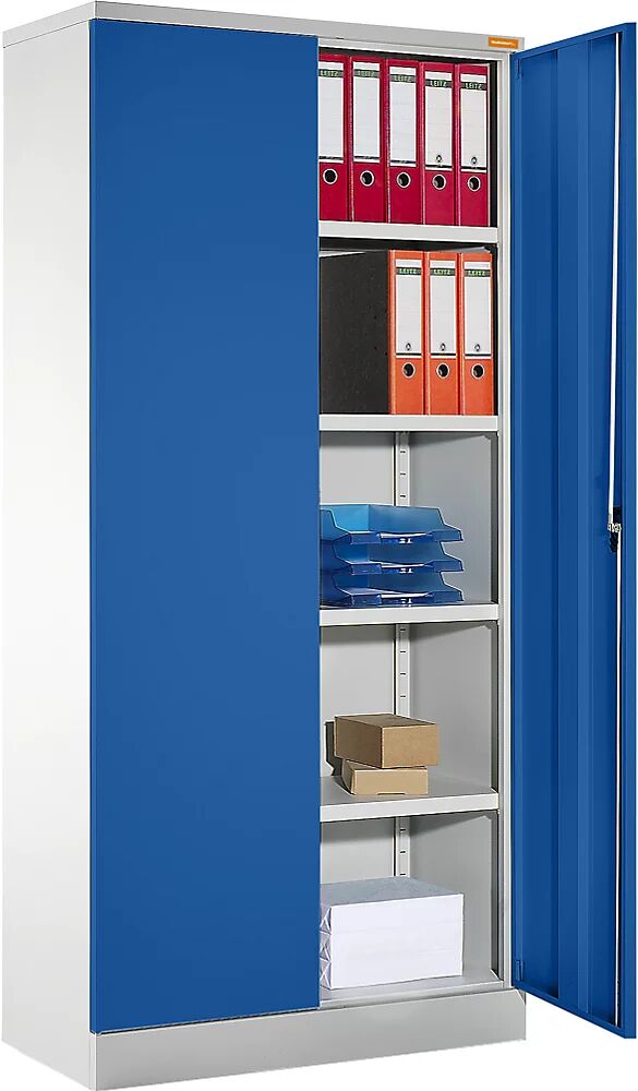 eurokraft basic Armario universal, H x A x P 1950 x 915 x 421 mm, gris luminoso / azul genciana, a partir de 3 unid.