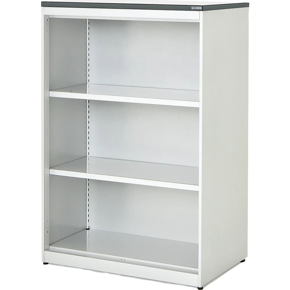 mauser Estantería combinada, H x A x P 1180 x 800 x 432 mm, tablero de plástico, 2 baldas, blanco puro / blanco