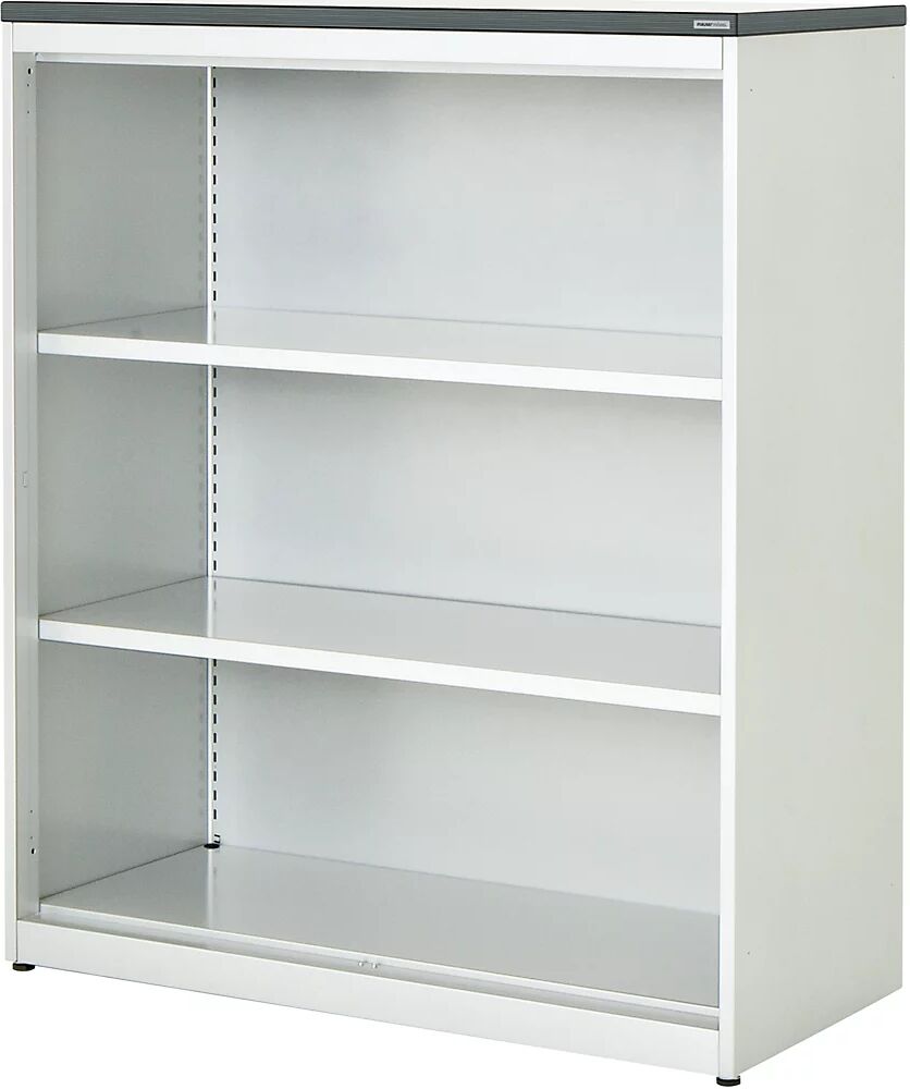 mauser Estantería combinada, H x A x P 1180 x 1000 x 432 mm, tablero de plástico, 2 baldas, blanco puro / blanco