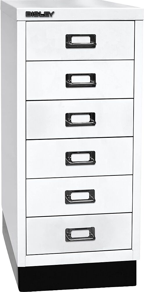 BISLEY Serie 29 MultiDrawer™, con zócalo, DIN A4, 6 cajones, blanco tráfico