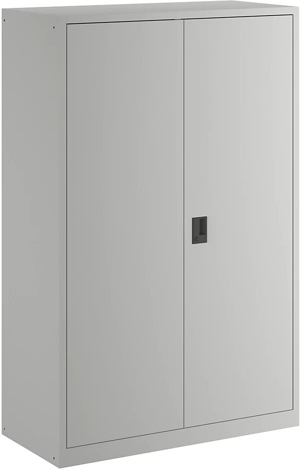 LISTA Armario de puertas batientes, puertas de chapa maciza, H x A 1950 x 1250 mm, profundidad 580 mm, gris luminoso RAL 7035