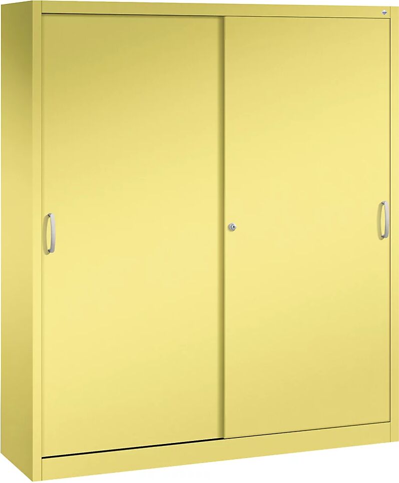 C+P Armario de puertas correderas ACURADO, 8 baldas, H x A x P 1950 x 1600 x 400 mm, amarillo azufre