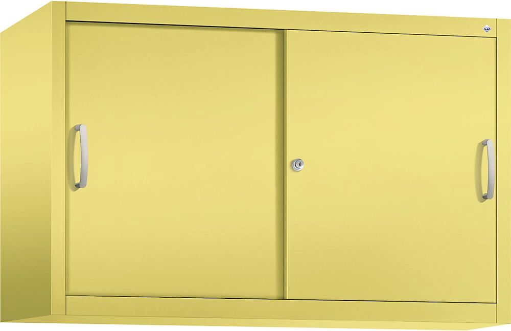 C+P Altillo con puertas correderas ACURADO, 1 balda, H x A x P 790 x 1200 x 400 mm, amarillo azufre