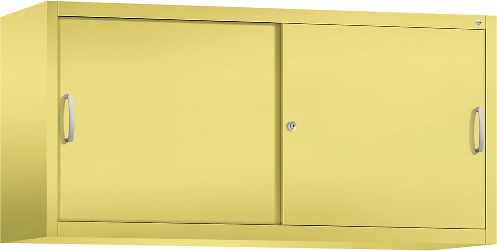 C+P Altillo con puertas correderas ACURADO, 2 baldas, H x A x P 790 x 1600 x 500 mm, amarillo azufre