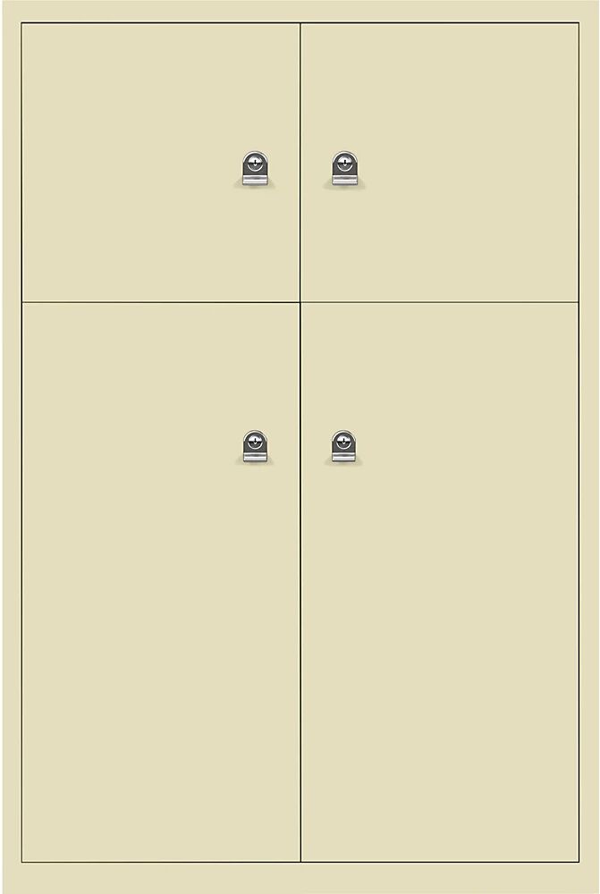 BISLEY Casillero LateralFile™, con 4 compartimentos bajo llave, altura 2 x 375 mm, 2 x 755 mm, crema