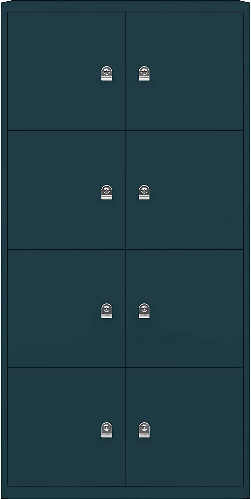 BISLEY Casillero LateralFile™, con 8 compartimentos bajo llave, altura de cada uno 375 mm, azul océano