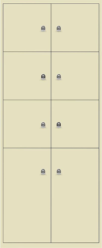 BISLEY Casillero LateralFile™, con 8 compartimentos bajo llave, altura 6 x 375 mm, 2 x 755 mm, crema
