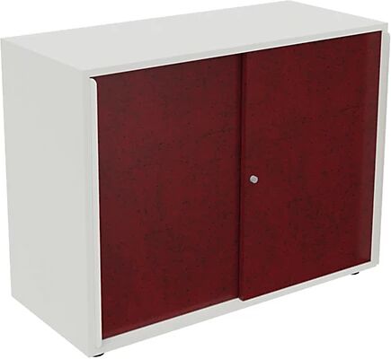 kaiserkraft Armario de puertas correderas NEOTEX con frente acústico, H x A x P 775 x 1000 x 440 mm, frente rojo púrpura