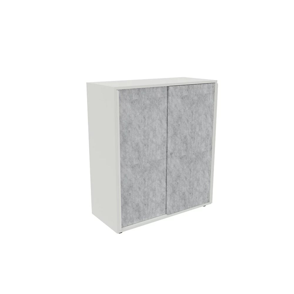 kaiserkraft Armario de puertas correderas NEOTEX con frente acústico, H x A x P 1150 x 1000 x 440 mm, frente gris marmóreo