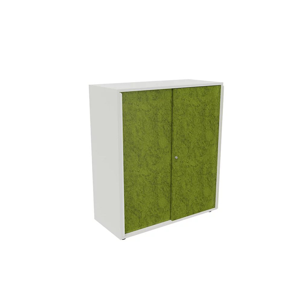 kaiserkraft Armario de puertas correderas NEOTEX con frente acústico, H x A x P 1150 x 1000 x 440 mm, frente verde manzana