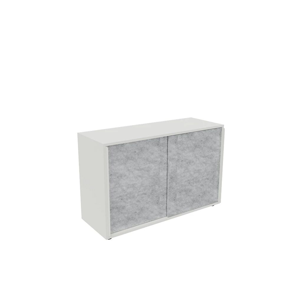 kaiserkraft Armario de puertas correderas NEOTEX con frente acústico, H x A x P 775 x 1200 x 440 mm, frente gris marmóreo