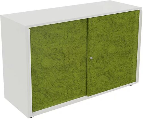 kaiserkraft Armario de puertas correderas NEOTEX con frente acústico, H x A x P 775 x 1200 x 440 mm, frente verde manzana