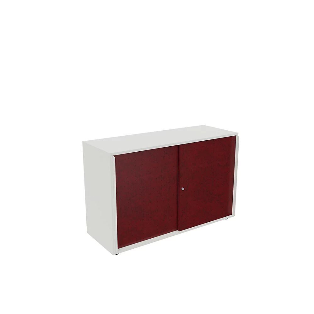 kaiserkraft Armario de puertas correderas NEOTEX con frente acústico, H x A x P 775 x 1200 x 440 mm, frente rojo púrpura