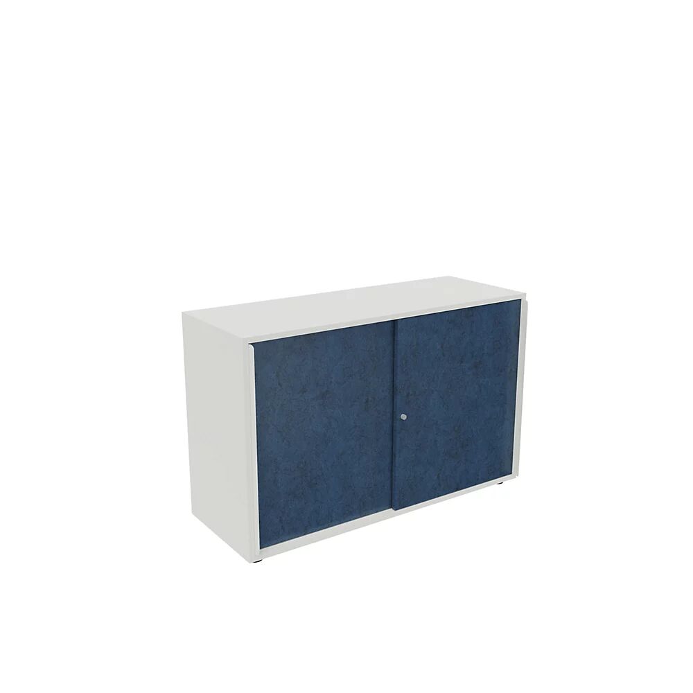 kaiserkraft Armario de puertas correderas NEOTEX con frente acústico, H x A x P 775 x 1200 x 440 mm, frente azul atlántico