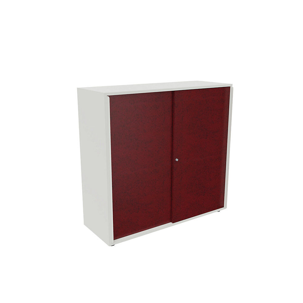 kaiserkraft Armario de puertas correderas NEOTEX con frente acústico, H x A x P 1150 x 1200 x 440 mm, frente rojo púrpura