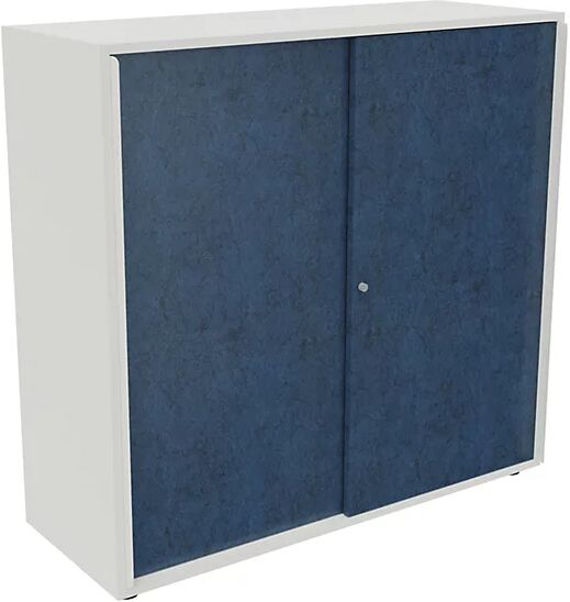 kaiserkraft Armario de puertas correderas NEOTEX con frente acústico, H x A x P 1150 x 1200 x 440 mm, frente azul atlántico