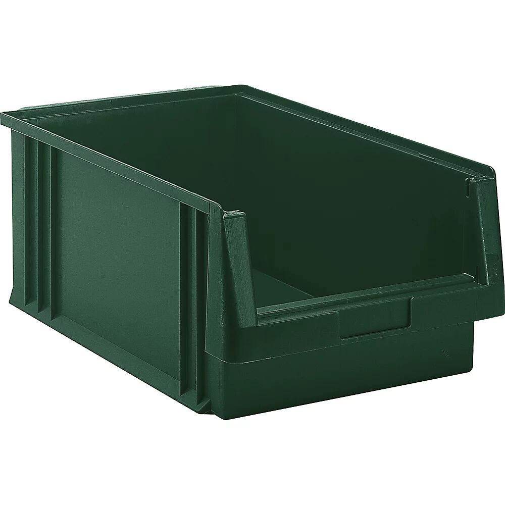 kaiserkraft Caja visualizable de polipropileno, capacidad 22,5 l, UE 8 unidades, verde