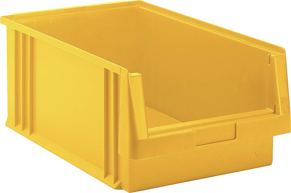 kaiserkraft Caja visualizable de polipropileno, capacidad 22,5 l, UE 8 unidades, amarillo