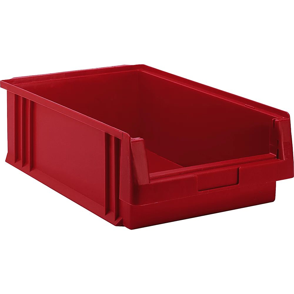 kaiserkraft Caja visualizable de polipropileno, capacidad 16,5 l, UE 10 unidades, rojo