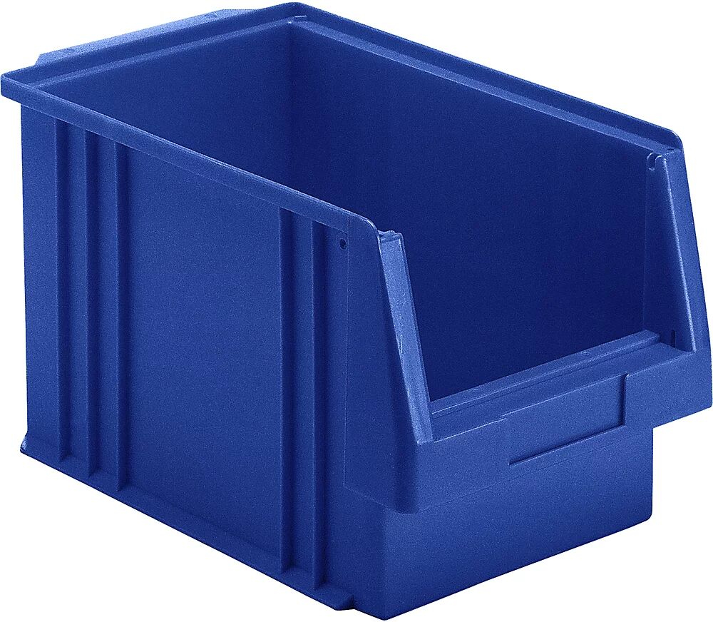 kaiserkraft Caja visualizable de polipropileno, capacidad 9,7 l, UE 10 unidades, azul