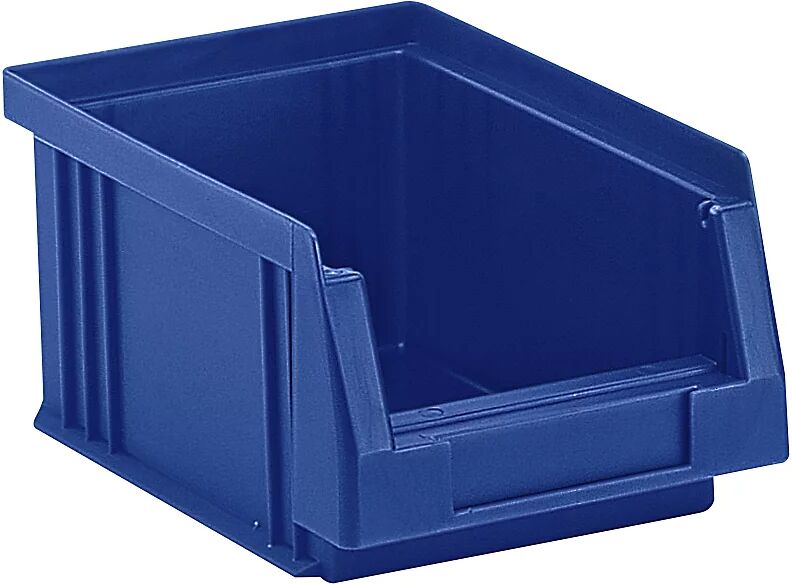 kaiserkraft Caja visualizable de polipropileno, capacidad 0,7 l, UE 25 unidades, azul