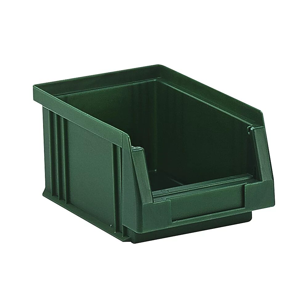 kaiserkraft Caja visualizable de polipropileno, capacidad 0,7 l, UE 25 unidades, verde