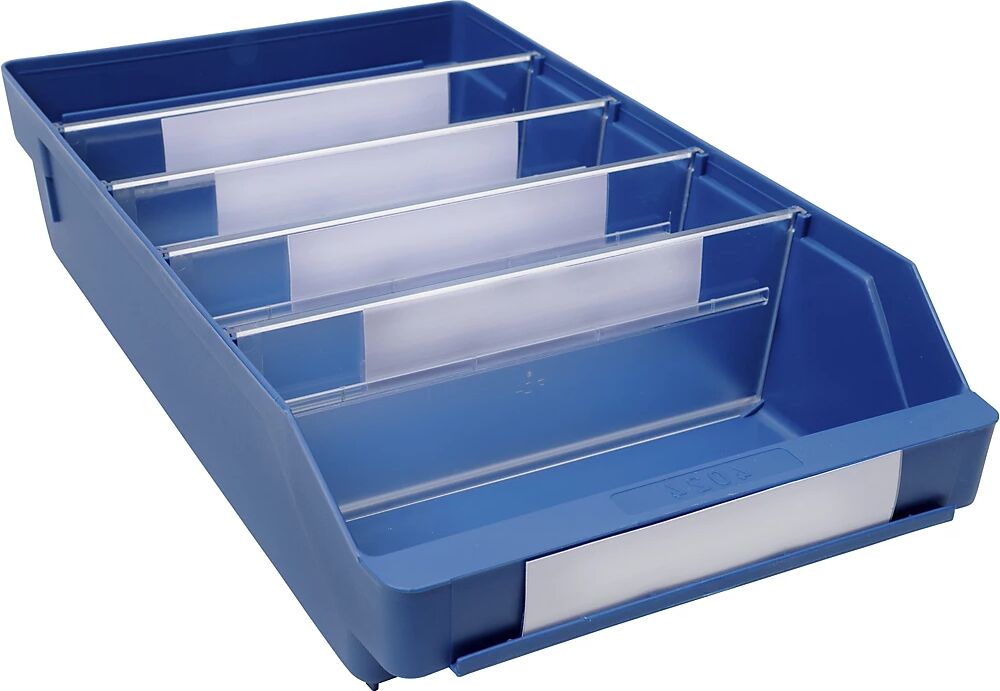 STEMO Caja para estanterías de polipropileno a prueba de golpes, azul, L x A x H 400 x 240 x 95 mm, UE 15 unidades