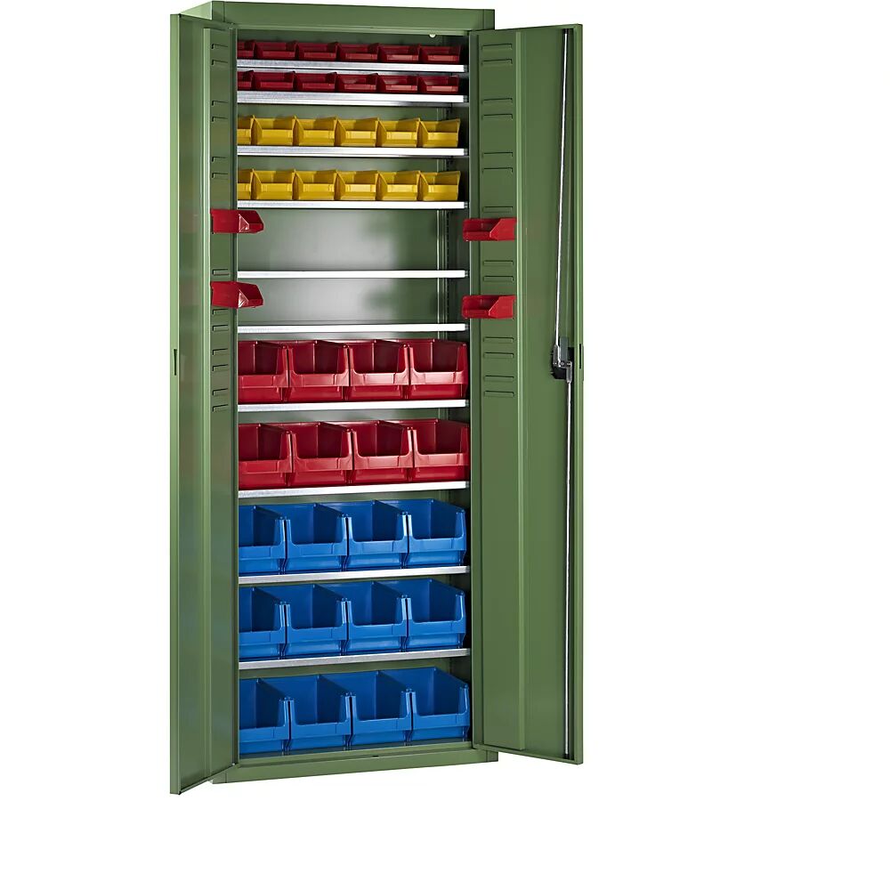 mauser Armario-almacén con cajas visualizables, H x A x P 1740 x 680 x 280 mm, 48 cajas, monocolor, verde reseda, a partir de 3 unid.
