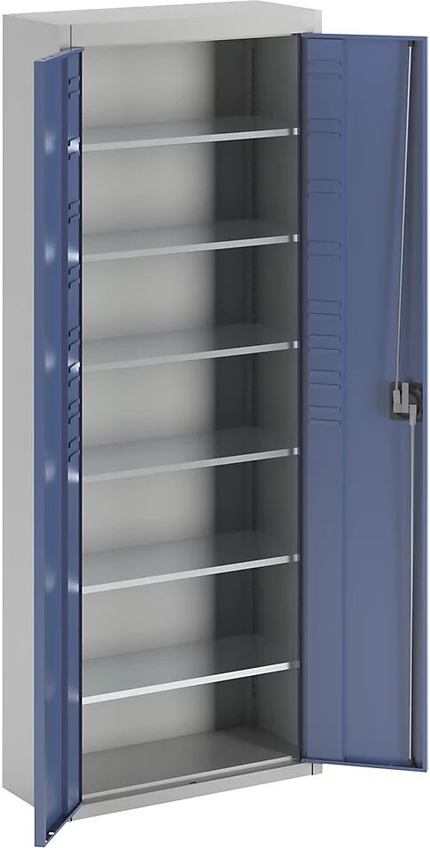 mauser Armario-almacén, sin cajas visualizables, H x A x P 1740 x 680 x 280 mm, bicolor, cuerpo gris, puertas en azul