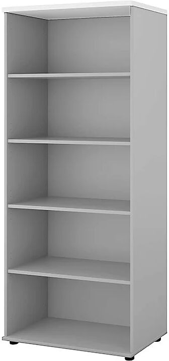 kaiserkraft Estantería de oficina Portland, H x A x P 1845 x 800 x 420 mm, gris luminoso / blanco