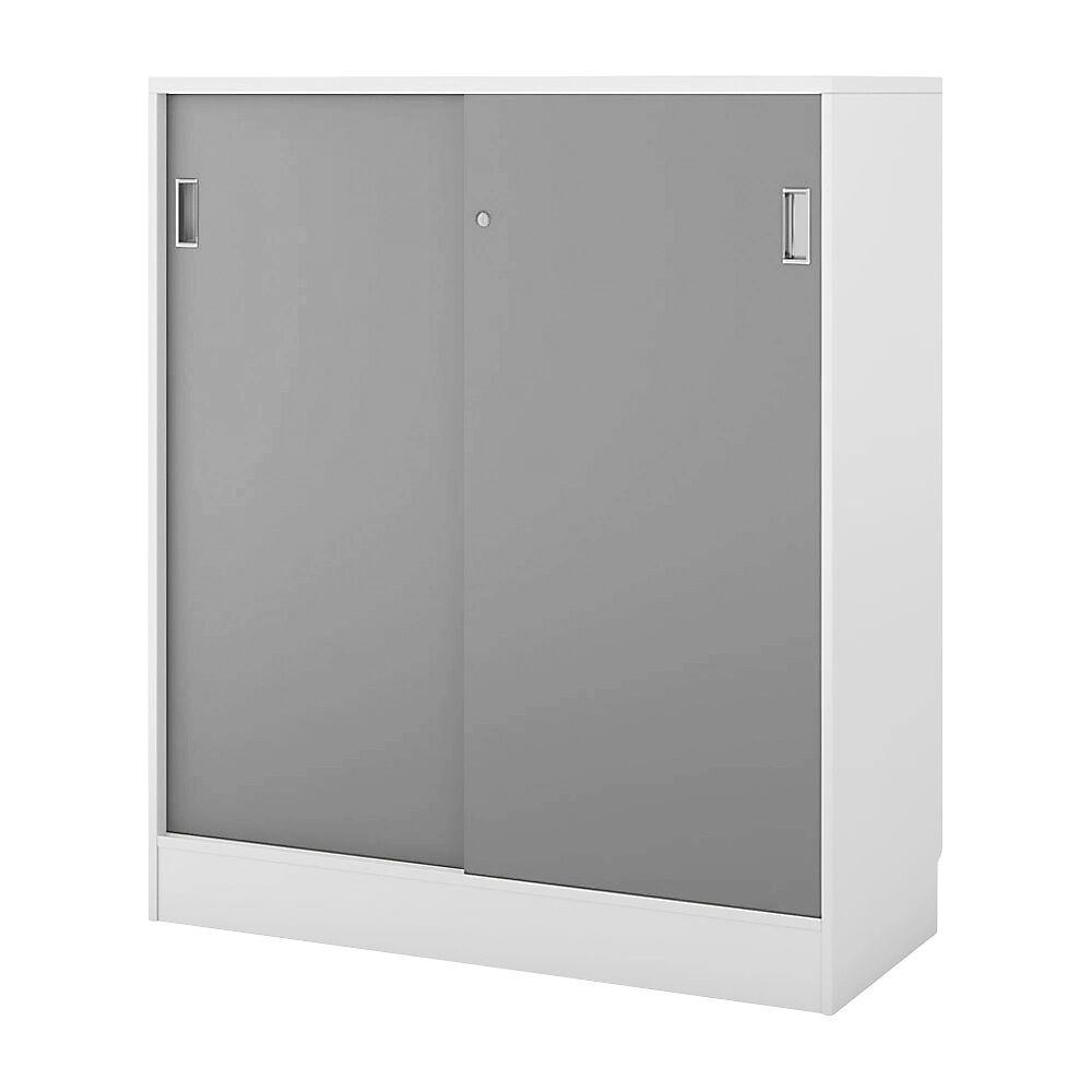 kaiserkraft Armario Chicago con puertas correderas, H x A x P 1353 x 1215 x 400 mm, blanco / gris luminoso