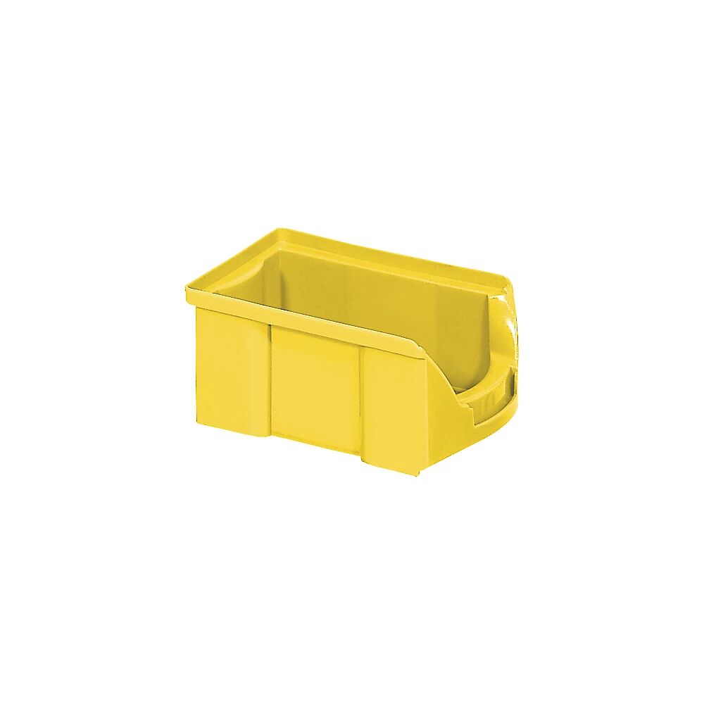 kaiserkraft Caja visualizable de polietileno FUTURA, L x A x H 167 x 104 x 76 mm, UE 42 unidades, amarillo