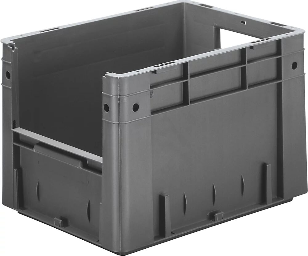 kaiserkraft Recipiente apilable euronorma, capacidad 23,3 l, L x A x H 400 x 300 x 270 mm, UE 4 unid., gris