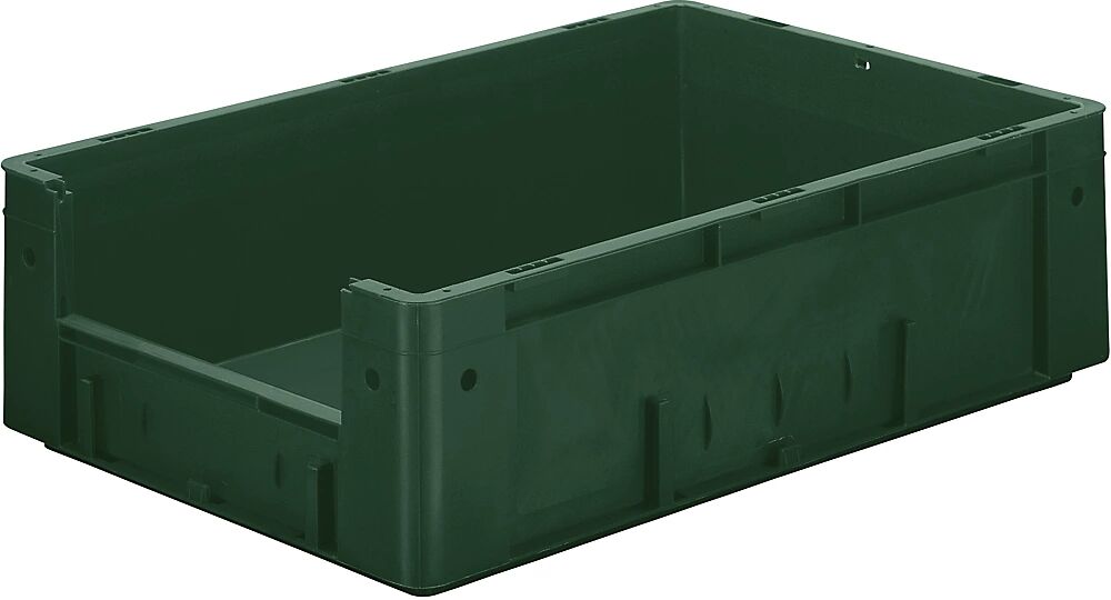 kaiserkraft Recipiente apilable euronorma, capacidad 31 l, L x A x H 600 x 400 x 175 mm, UE 2 unid., verde