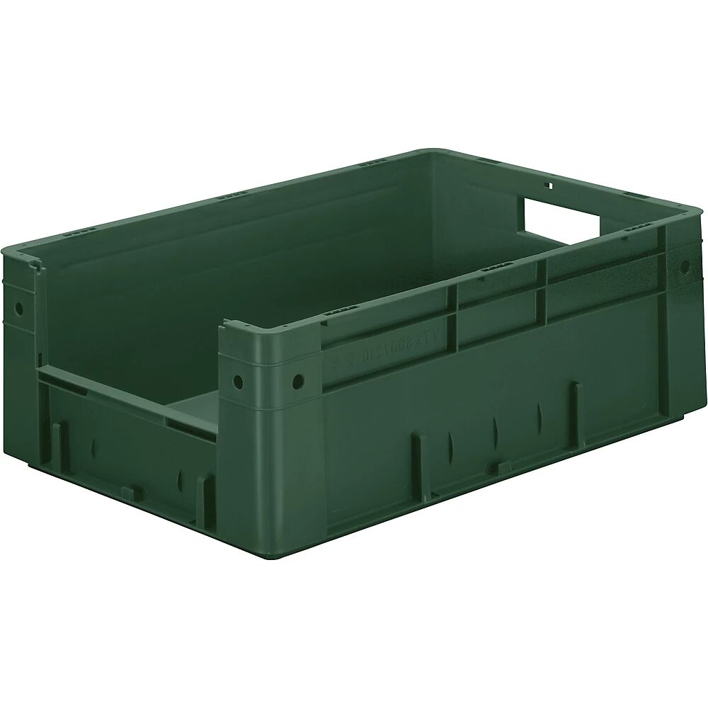 kaiserkraft Recipiente apilable euronorma, capacidad 38 l, L x A x H 600 x 400 x 210 mm, UE 2 unid., verde