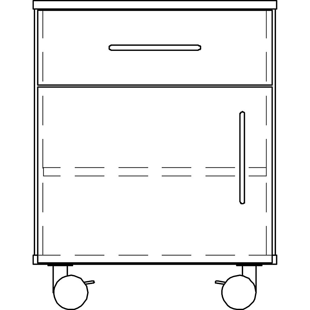 kaiserkraft Armario inferior de laboratorio, bajo, 1 cajón, 1 puerta, 1 balda, anchura 536 mm