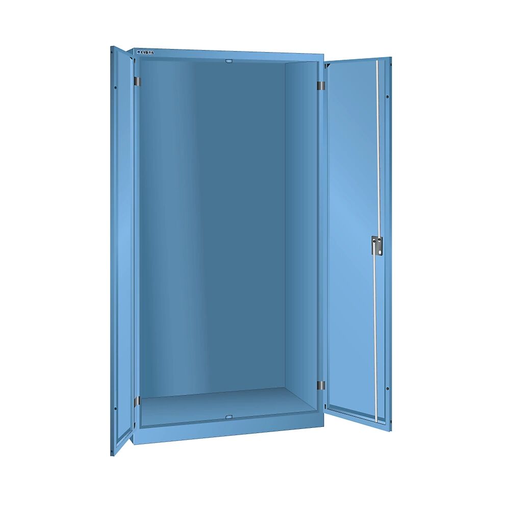 LISTA Armario de puertas batientes, H x A x P 1950 x 1000 x 580 mm, cuerpo vacío, azul luminoso