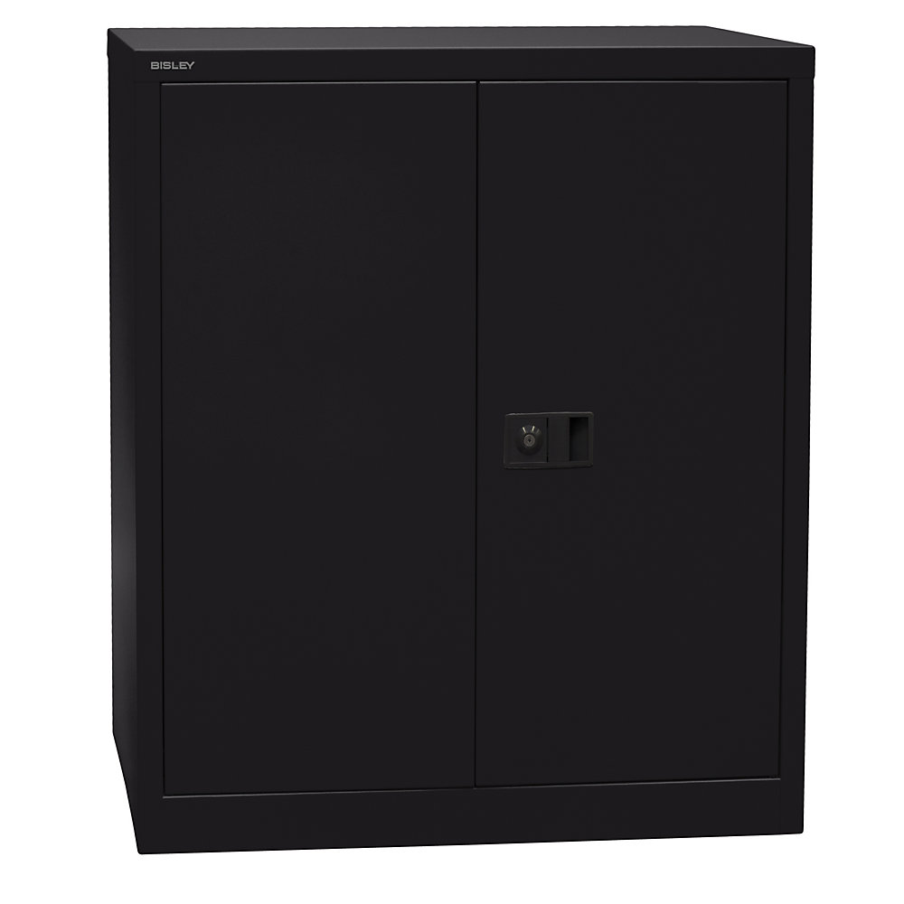BISLEY Armario de puertas batientes UNIVERSAL, H x A x P 1000 x 914 x 400 mm, 1 balda, 2 pisos de archivadores, negro