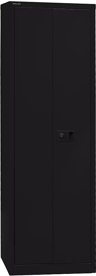 BISLEY Armario de puertas batientes UNIVERSAL, H x A x P 1950 x 600 x 400 mm, 4 baldas, 5 pisos de archivadores, negro